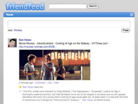 Screenshot: FriendFeed's New Real-Time Design